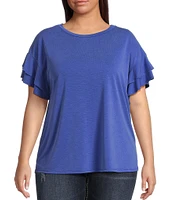 Moa Moa Plus Flutter Sleeve T-Shirt
