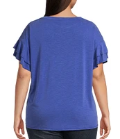 Moa Moa Plus Flutter Sleeve T-Shirt