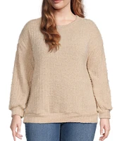 Moa Moa Plus Long Sleeve Chenille Mohair Sweater