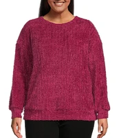 Moa Moa Plus Long Sleeve Chenille Mohair Sweater