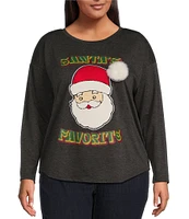 Moa Moa Plus Long Sleeve Christmans Santa French Terry Sweatshirt