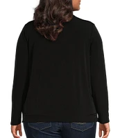 Moa Moa Plus Long-Sleeve Tie-Front Top