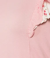 Moa Moa Plus Size Flutter Sleeve Solid Top