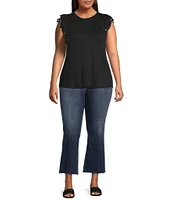 Moa Moa Plus Size Flutter Sleeve Top