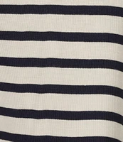 Moa Moa Plus Size Striped Short Sleeve Top