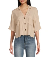 Moa Moa Short Sleeve 3-Button-Front Camp Shirt