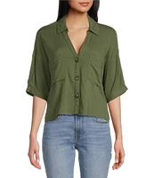 Moa Moa Short Sleeve 3-Button-Front Camp Shirt