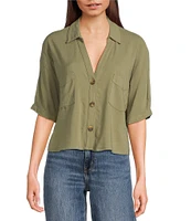 Moa Moa Short Sleeve 3-Button-Front Camp Shirt