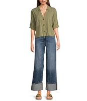 Moa Moa Short Sleeve 3-Button-Front Camp Shirt