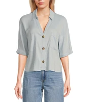 Moa Moa Short Sleeve 3-Button-Front Camp Shirt