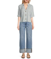 Moa Moa Short Sleeve 3-Button-Front Camp Shirt