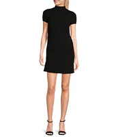 Moa Moa Short Sleeve Mock Neck Dress