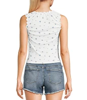Moa Moa Sleeveless Cinched Front V-Neck Tank Top