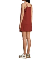 Moa Moa Sleeveless Scoop Neck Mini Romper Dress