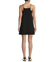 Moa Moa Sleeveless Scoop Neck Mini Romper Dress