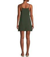 Moa Moa Sleeveless Scoop Neck Mini Romper Dress