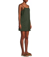 Moa Moa Sleeveless Scoop Neck Mini Romper Dress