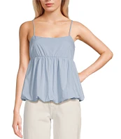 Moa Moa Sleeveless Solid Bubble-Hem Tank Top