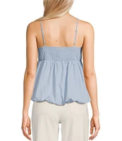 Moa Moa Sleeveless Solid Bubble-Hem Tank Top