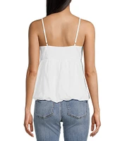 Moa Moa Sleeveless Solid Bubble-Hem Tank Top