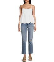 Moa Moa Sleeveless Solid Bubble-Hem Tank Top