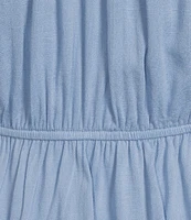 Moa Moa Sleeveless Solid Shirred Babydoll Top