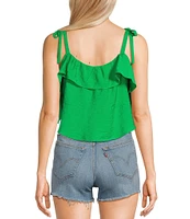 Moa Moa Sleeveless Tie Strap Top