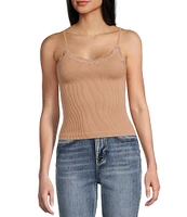 Moa Moa Sleeveless V-Neck Basic Tank Top