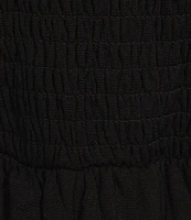 Moa Moa Square Neck Cap Sleeve Smocked A-Line Romper