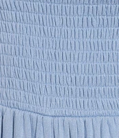 Moa Moa Square Neck Cap Sleeve Smocked A-Line Romper