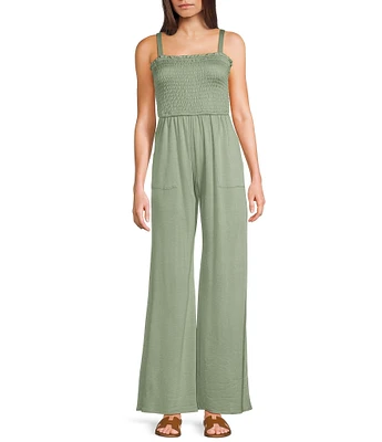 Moa Moa Square Neck Full Length Jumpsuit