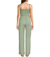 Moa Moa Square Neck Full Length Jumpsuit