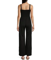 Moa Moa Square Neck Full Length Jumpsuit
