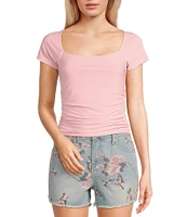 Moa Moa Square Neck Short Sleeve Top