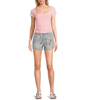 Moa Moa Square Neck Short Sleeve Top