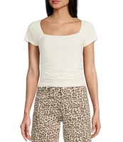 Moa Moa Square Neck Short Sleeve Top