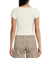 Moa Moa Square Neck Short Sleeve Top