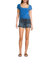 Moa Moa Square Neck Short Sleeve Top