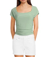 Moa Moa Square Neck Short Sleeve Top