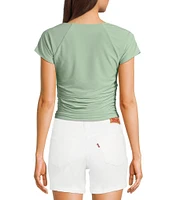 Moa Moa Square Neck Short Sleeve Top