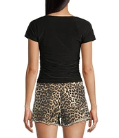 Moa Moa Square Neck Short Sleeve Top