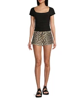 Moa Moa Square Neck Short Sleeve Top