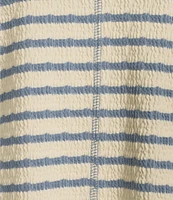 Moa Moa Striped V-Neck Short Sleeve Top