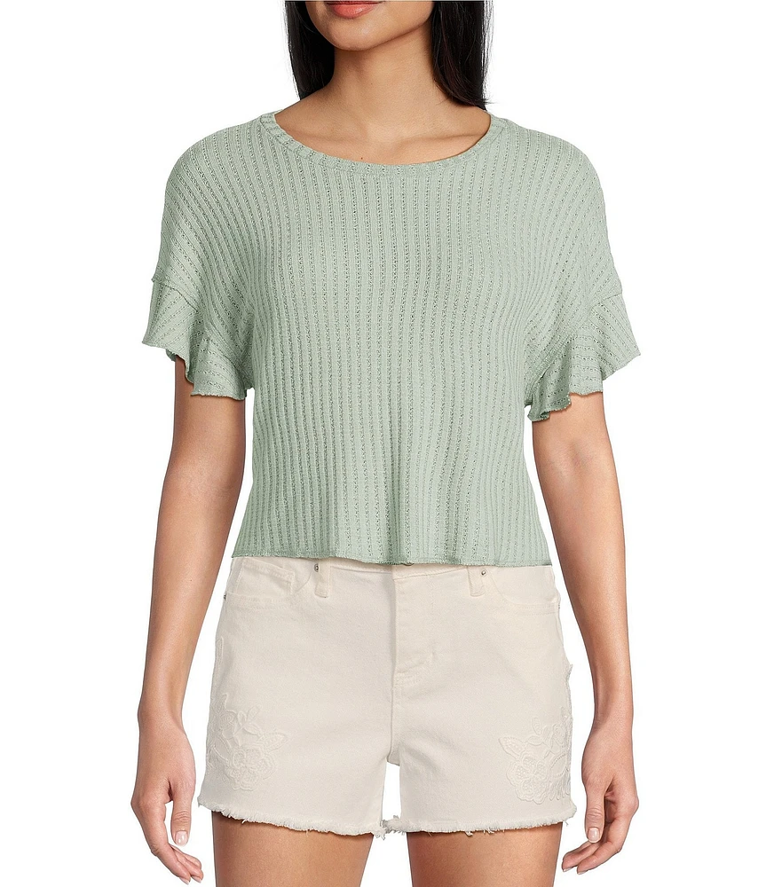 Moa Moa Textured Short Sleeve Drop Shoulder T-Shirt
