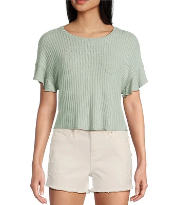 Moa Moa Textured Short Sleeve Drop Shoulder T-Shirt