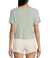 Moa Moa Textured Short Sleeve Drop Shoulder T-Shirt