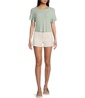 Moa Moa Textured Short Sleeve Drop Shoulder T-Shirt