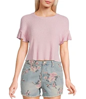Moa Moa Textured Short Sleeve Drop Shoulder T-Shirt