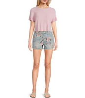 Moa Moa Textured Short Sleeve Drop Shoulder T-Shirt