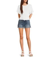 Moa Moa Textured Short Sleeve Drop Shoulder T-Shirt